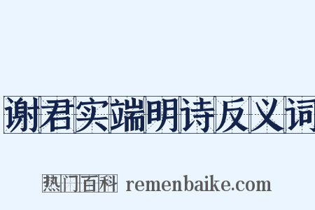 谢君实端明诗反义词是什么意思的图片